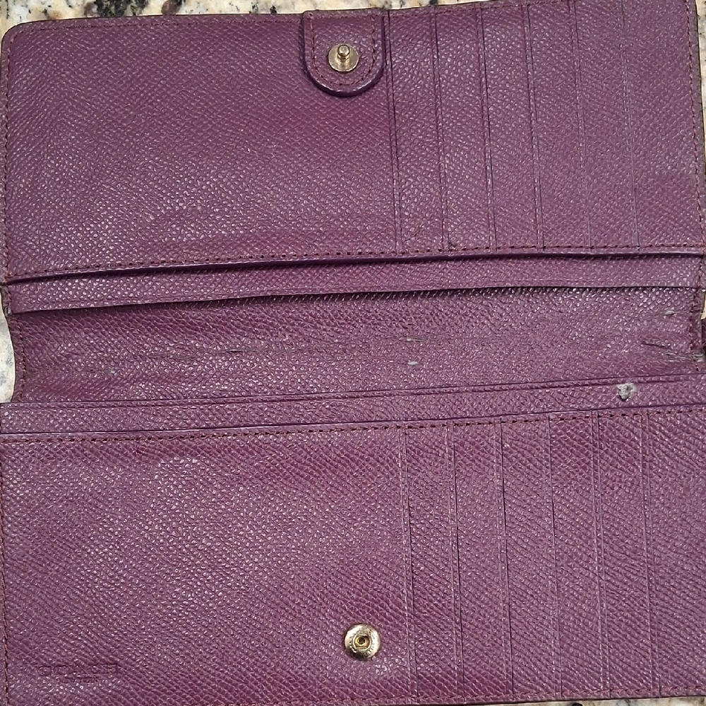 Coach Burgundy Wallet and Card Holder Set EUC - Picture 2 of 9